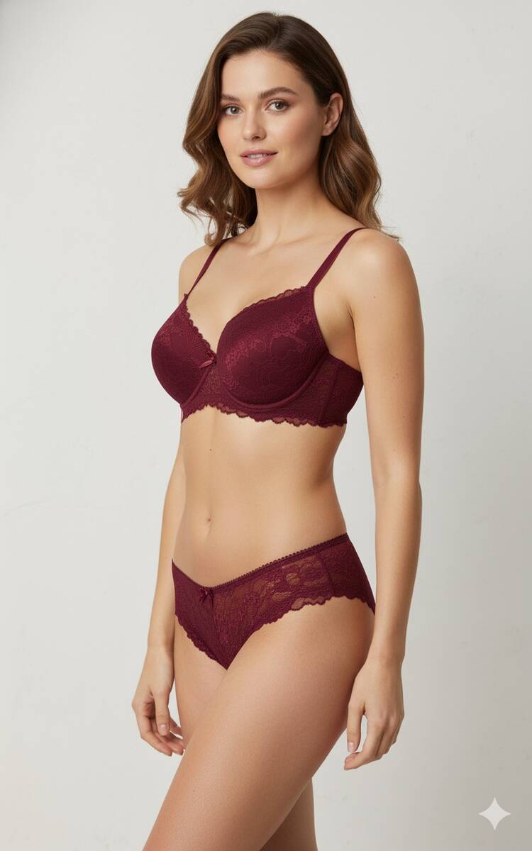 Bordo Destekli Sutyen Takım Bordo Destekli Sutyen Takım