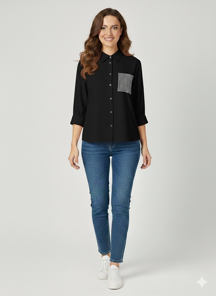 - Cebi Taşlı Kadın Gömlek  - Cebi Taşlı Kadın Gömlek