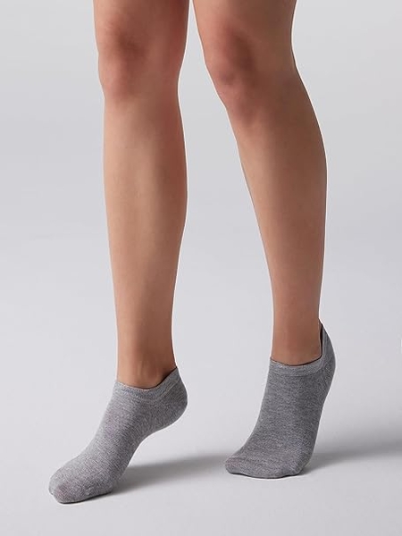  - Gri Bambu Kadın Sneakers Çorap