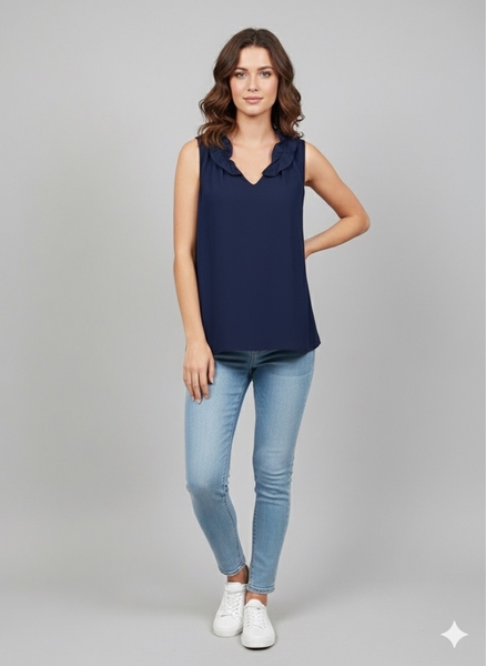 - Lacivert Kadın Tül Bluz  - Lacivert Kadın Tül Bluz