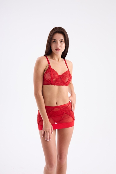 - Kırmızı Etekli Sutyen Takım  - Kırmızı Etekli Sutyen Takım