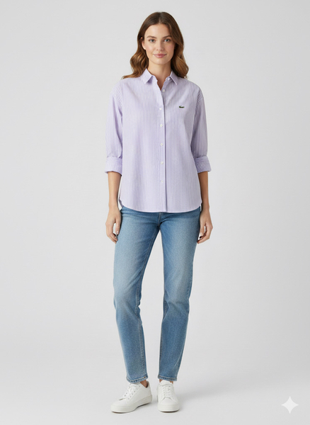 - Uzun Çizgili Kadın Gömlek  - Uzun Çizgili Kadın Gömlek